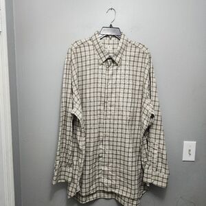 Peter Millar men's button-down shirt size XXL plaid brown and blue long …